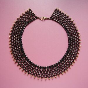 Brown and Gold Beaded Necklace